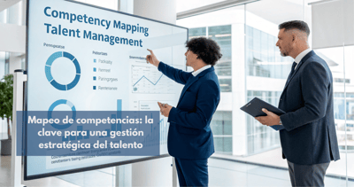 Infografía sobre la evaluación de competencias y su impacto en la gestión del talento empresarial.