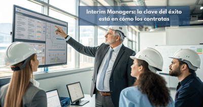 Interim manager liderando un equipo en una empresa industrial, reflejando eficiencia, liderazgo y gestión estratégica.